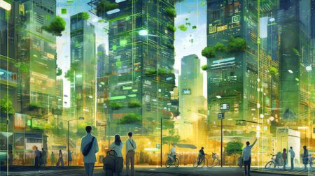 The innovation of smart cities background wallpaper . generative AI