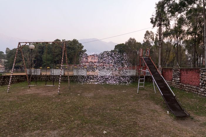 Playground at the Institute of Himalayan Biotechnology, Palampur, India PM2.5 30 - 40 micrograms per cubic meter