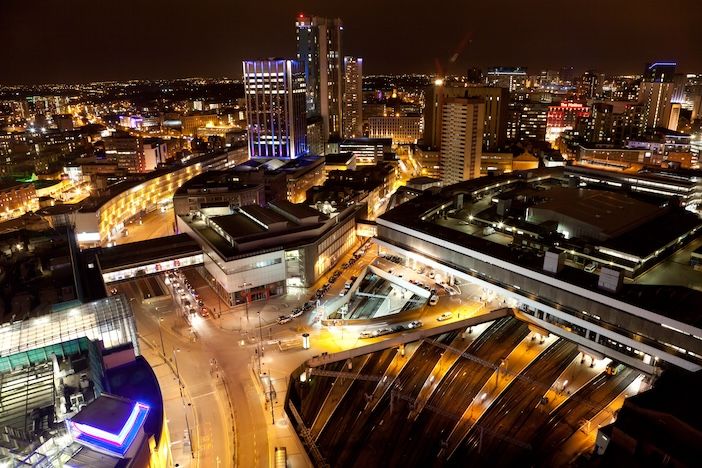 Birmingham City Center, Taken from the Rotunda overlooking New Street Station