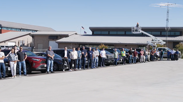 V2X interoperability testing participants gather at the Archer Test Track facility outside of Cheyenne, Wyoming