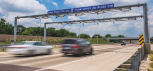 A toll gantry on Plum Grove Road in Illinois