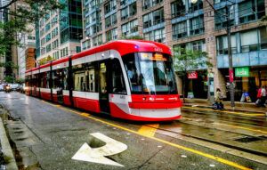 The Flexity Outlook is the latest model in the rolling stock of the Toronto streetcar system.