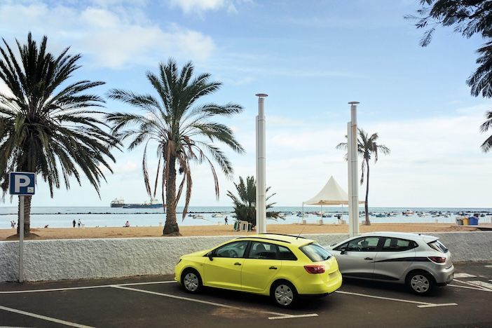 Cars parked in Santa Cruz de Tenerife, Spain