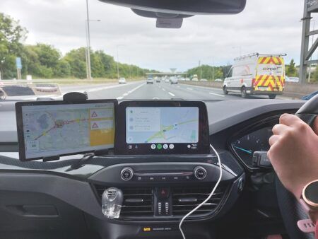 Kapsch App in car dashboard in Ireland