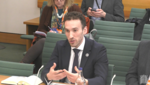 ITS UK chief executive Max Sugarman giving evidence at the UK Parliament Transport Committee