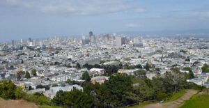 Downtown from Corona Heights, California.