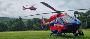 Picture of two Devon Air Ambulance helicopters