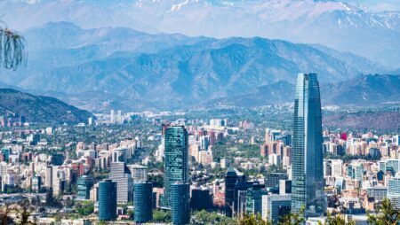 A picture of high rise buildings in Santiago, Chile