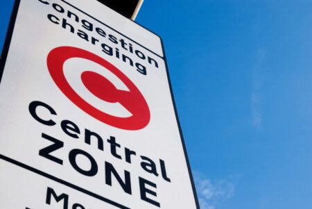 London congestion charge sign