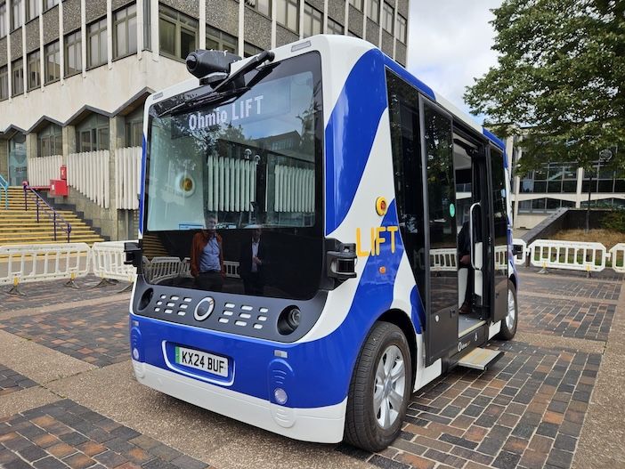 An autonomous shuttle bus
