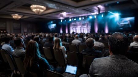 ERTICO launches search for ITS Congress host cities 2028-30 Packed marketing conference with keynote speaker on stage