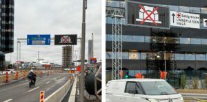 VMS illustrating a tunnel closure in Gothenburg, Sweden