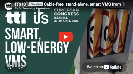 ITS ISTANBUL VIDEO: Cable-free, stand-alone, smart VMS from Triplesign YouTube thumb with the text Smart, Low-Energy VMS