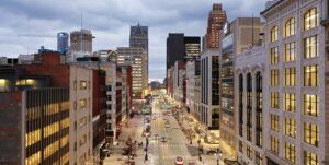 A picture of downtown Detroit